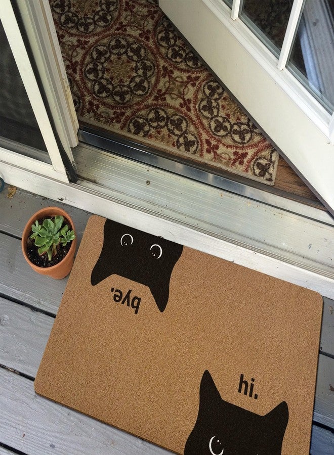XLDLIOO Black Cat Door Mat, Cat Welcome mat, Cute Funny Welcome Front Door Mat Indoor Entrance, Rustic Artificial Coir Doormat Rugs for Cats Lovers Owners Porch Entry Patio Kitchen Decor 30x17in - Image 5
