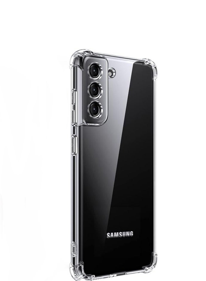 Case for Samsung Galaxy S21 5G Clear Tpu Four Corners Protective Cover Transparent Soft