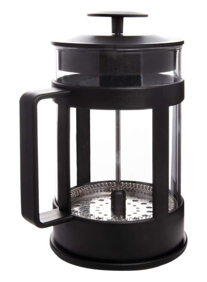 DubaiGallery French Press Glass Coffee Maker Clear/Black 800ML - Image 1