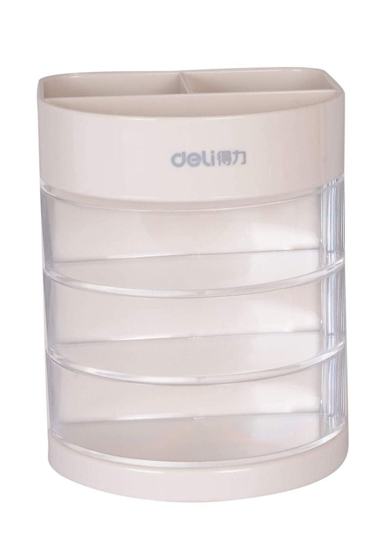 Deli حامل أقلام متعدد الوظائف مع 3 طبقات باللون الوردي - Image 1