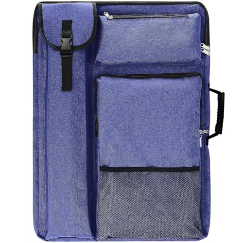 TreochtFUN Art Portfolio Case 18 x 24,Portfolio Bag For Artwork/Board/project/drawing,Artist Backpack(Navy Blue). - Image 1