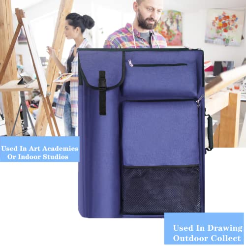 TreochtFUN Art Portfolio Case 18 x 24,Portfolio Bag For Artwork/Board/project/drawing,Artist Backpack(Navy Blue). - Image 5