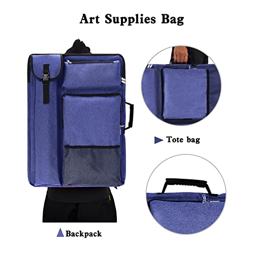 TreochtFUN Art Portfolio Case 18 x 24,Portfolio Bag For Artwork/Board/project/drawing,Artist Backpack(Navy Blue). - Image 2