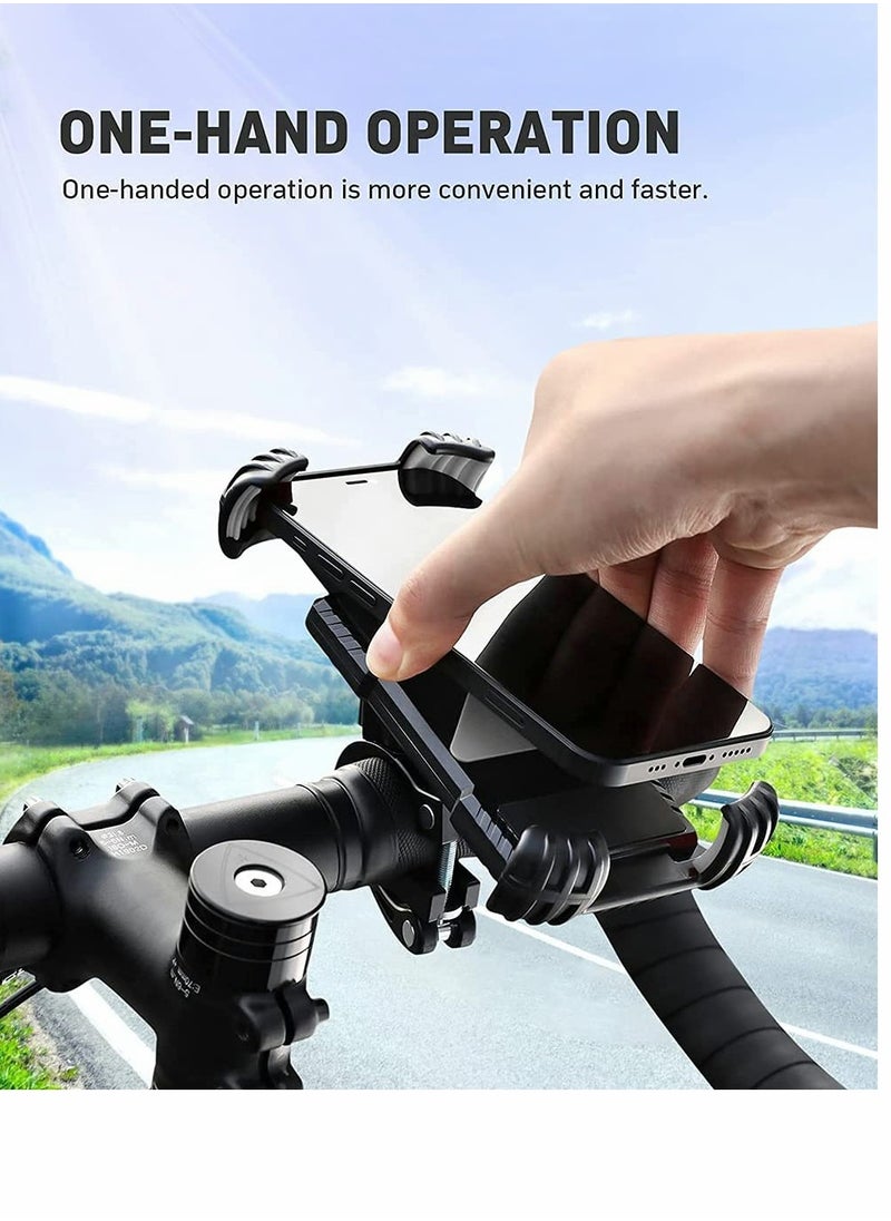 SYOSI - Bike Phone Holder, Motorcycle Phone Mount, Mountain Bike Accessories for Adult Bikes, Scooter Baskets Handlebar Kit Cell Phone Clip for 4.7 to 6.8 Inch Smartphone, Black - Image 1