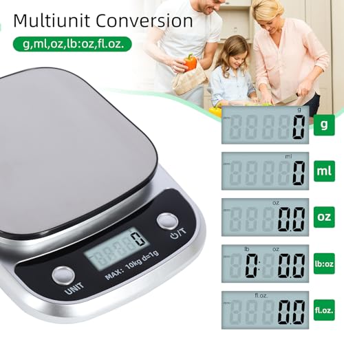 AGM Digital Food Scale, 22 lbs/10kg Multifunction Kitchen Scale with Large Back-lit LCD Display and Tare Function for Cooking Baking Diets - Image 3