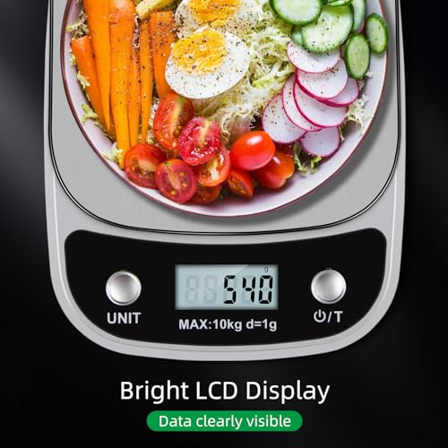 AGM Digital Food Scale, 22 lbs/10kg Multifunction Kitchen Scale with Large Back-lit LCD Display and Tare Function for Cooking Baking Diets - Image 5