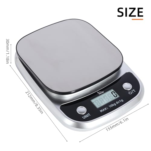 AGM Digital Food Scale, 22 lbs/10kg Multifunction Kitchen Scale with Large Back-lit LCD Display and Tare Function for Cooking Baking Diets - Image 2