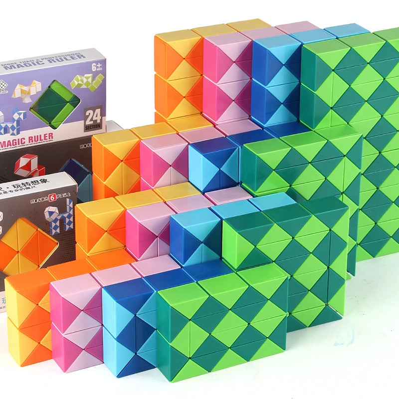 Variable Magic Ruler 24-Segment Educational Toys Alien Folding Magic Ruler Magic Snake New Color Sky Blue 72-Segment Magic Ruler - Image 2