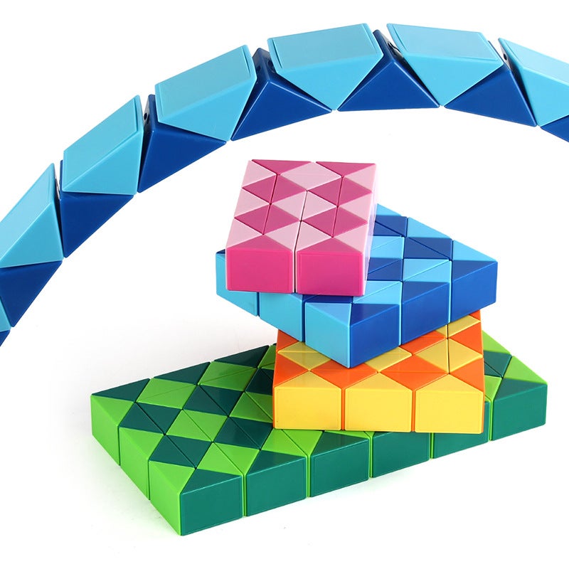 Variable Magic Ruler 24-Segment Educational Toys Alien Folding Magic Ruler Magic Snake New Color Sky Blue 72-Segment Magic Ruler - Image 4