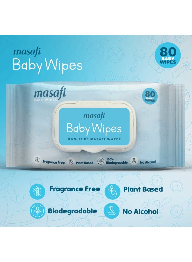 Masafi Pure Water Baby Wipes 80 Pcs X 20 - Image 2