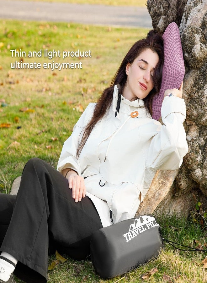 PEUJEW Travel Pillow Memory Foam Pillows, Camping Pillow-Compressible Medium Firm, Breathable Cover, Ideal Backpacking Hiking, Bed Pillows, Airplane and Car (Apricot Powder, S) - Image 5