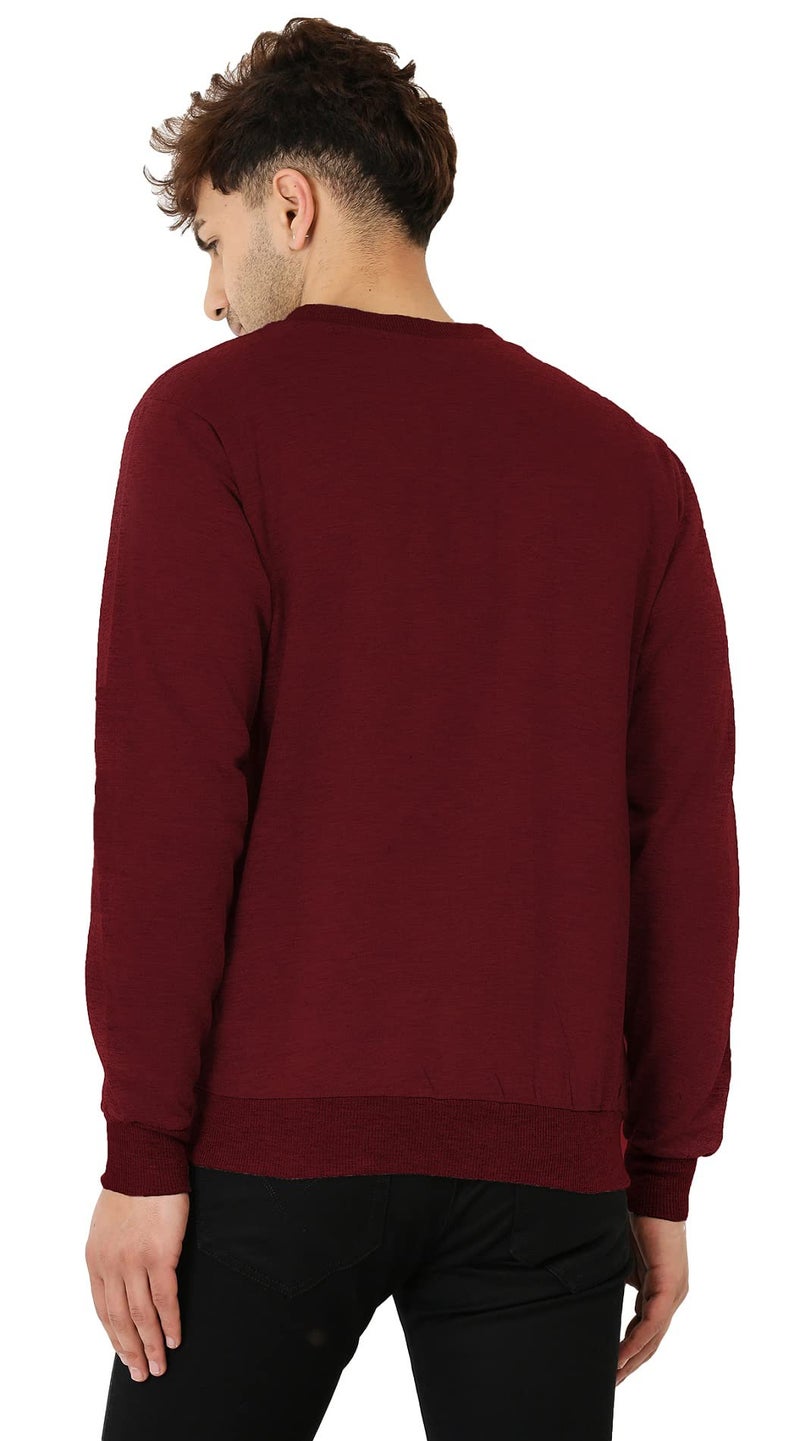 LEOTUDE Men's Loopknit Regular Fit Full Sleeve Solid Bomber Jacket (JKT02_GRY02BL_P_Maroon_XL) - Image 2