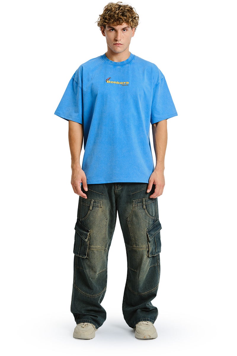 Bonkers Corner Homeboys Faded Blue Oversized T-shirt - Image 5