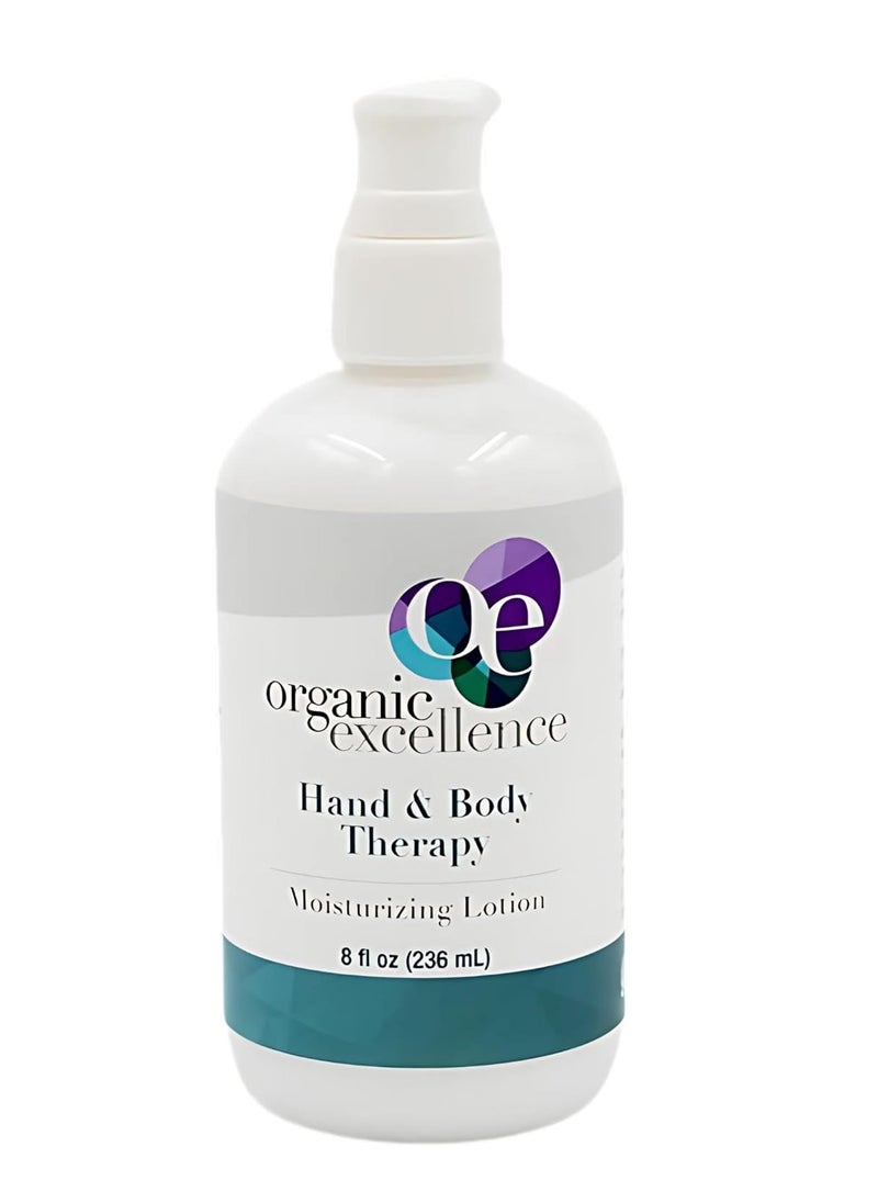 Organic Excellence - Organic Excellence Hand and Body Therapy All Natural Body Lotion for Women Men Kids - Organic Body Lotion For Dry Skin Rich, Natural Moisturizer For Daily Use, Unscented, Made in USA with Shea Butter - Image 1