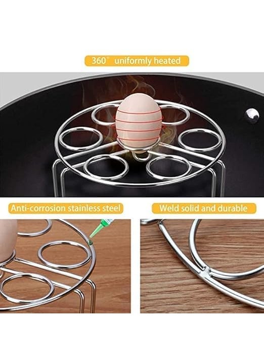 istore Istore Egg Steamer Rack Egg Rack Steamer Trivet Basket Stand for Instant Pot 3 Quart Accessories and Pressure Cooker 3 Qt Accessories, Stainless Steel - Pack of 1  - Image 5