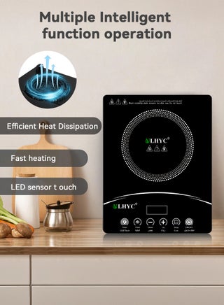 Digital Infrared Cooker With 3500W Ceramic Heating Element, 4 Digit LED Display, Touch Control, 8 Power/Temperature Levels For Adjustment, 3hr Programmable Timer - view 5