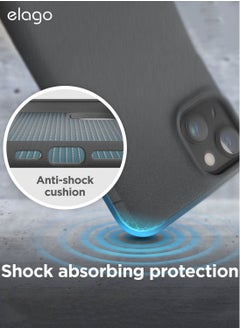 Elago Pebble for iPhone 14 Plus Case Cover (Pebble Coated) - Dark Grey  - Image 4