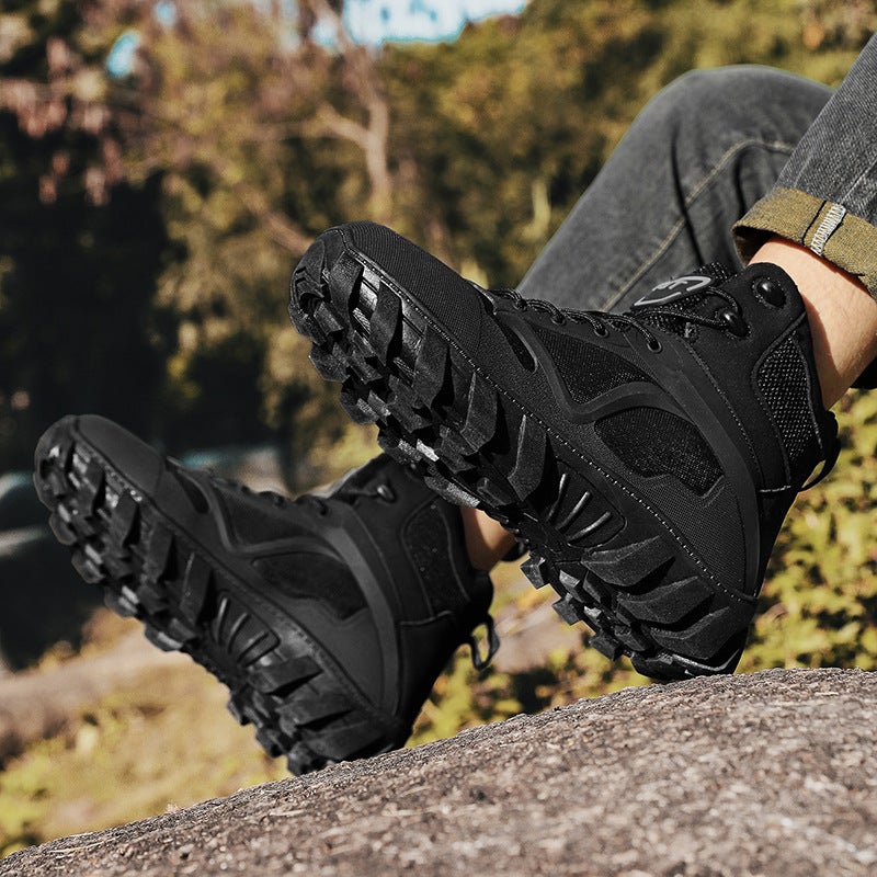Large Size Men'S High-Top Hiking Boots Outdoor Casual Hiking Shoes Hiking Shoes Breathable Wear-Resistant Combat Boots - Image 4