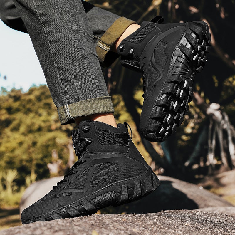Large Size Men'S High-Top Hiking Boots Outdoor Casual Hiking Shoes Hiking Shoes Breathable Wear-Resistant Combat Boots - Image 5