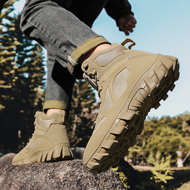 Large Size Men'S High-Top Hiking Boots Outdoor Casual Hiking Shoes Hiking Shoes Breathable Wear-Resistant Combat Boots - Image 2