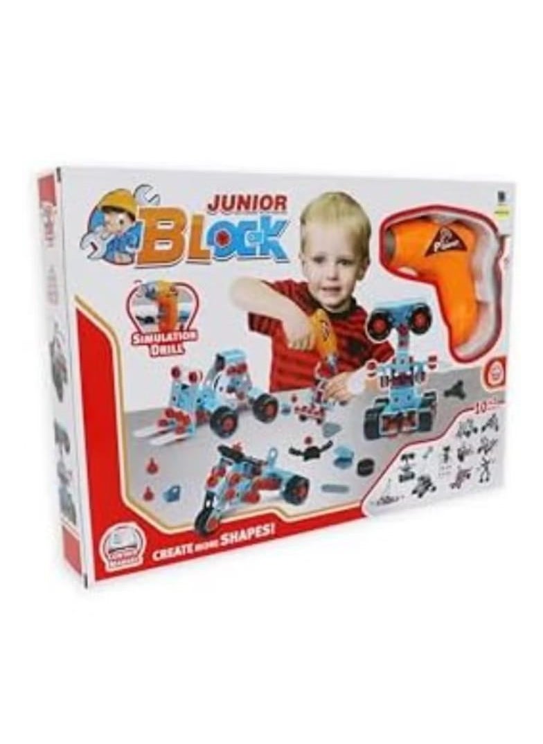 Boohoo Toys Junior Block - 286 Pieces - Meccano 10 in 1 Set 