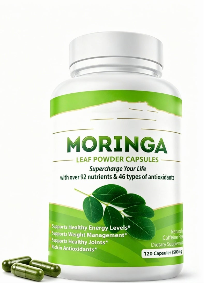 Moringa Leaf Powder, 120 Capsules - Image 1