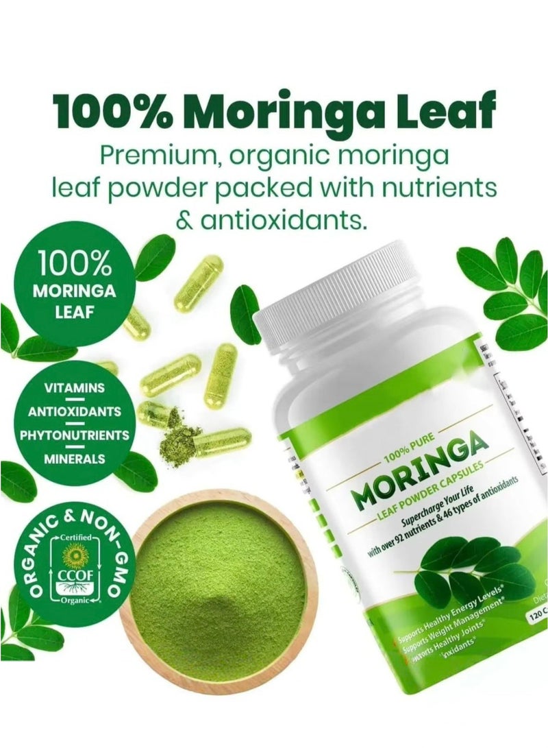 Moringa Leaf Powder, 120 Capsules - Image 2