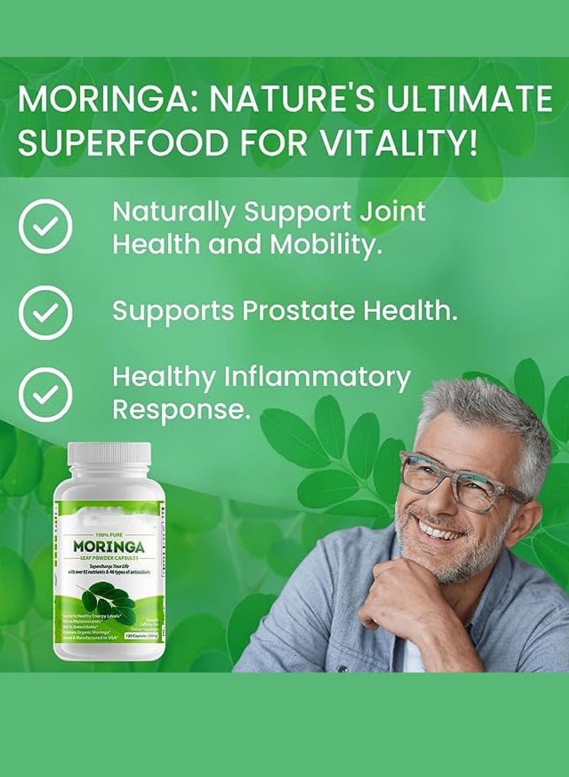 Moringa Leaf Powder, 120 Capsules - Image 3