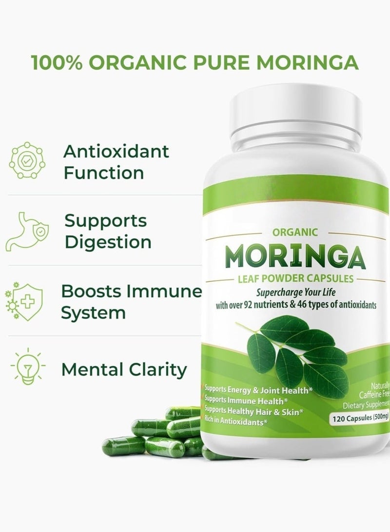Moringa Leaf Powder, 120 Capsules - Image 4