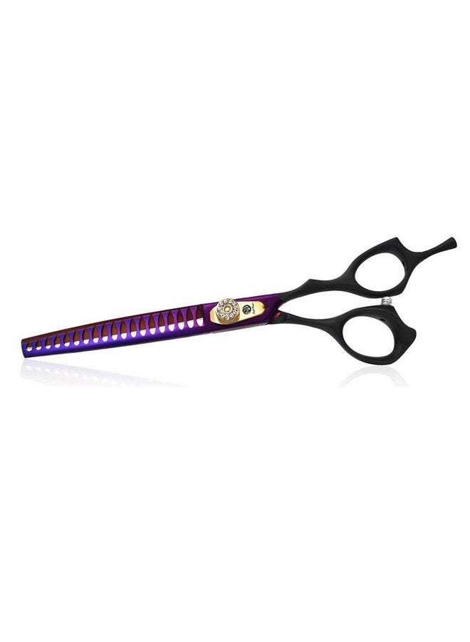 Purple Dragon Professional 7.0/8.0 inch Pet Grooming Hair Cutting Scissor and 6.75/8.0 inch Dog Chunker Shear - Japan 440C Stainless Steel for Pet Groomer or Family DIY Use (Chunker Scissor) - Image 1