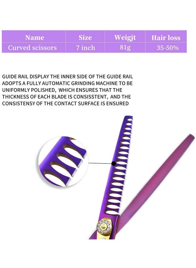 Purple Dragon Professional 7.0/8.0 inch Pet Grooming Hair Cutting Scissor and 6.75/8.0 inch Dog Chunker Shear - Japan 440C Stainless Steel for Pet Groomer or Family DIY Use (Chunker Scissor) - Image 2