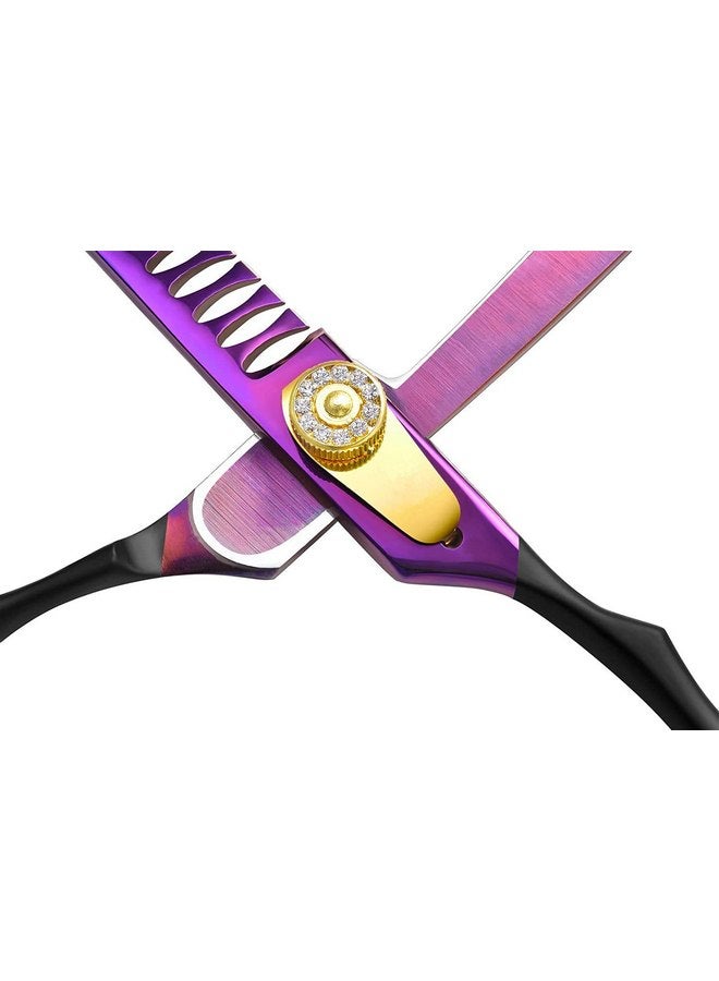 Purple Dragon Professional 7.0/8.0 inch Pet Grooming Hair Cutting Scissor and 6.75/8.0 inch Dog Chunker Shear - Japan 440C Stainless Steel for Pet Groomer or Family DIY Use (Chunker Scissor) - Image 5