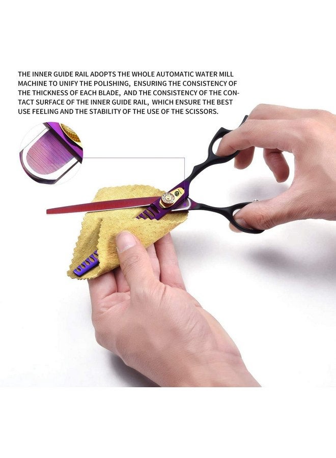 Purple Dragon Professional 7.0/8.0 inch Pet Grooming Hair Cutting Scissor and 6.75/8.0 inch Dog Chunker Shear - Japan 440C Stainless Steel for Pet Groomer or Family DIY Use (Chunker Scissor) - Image 4