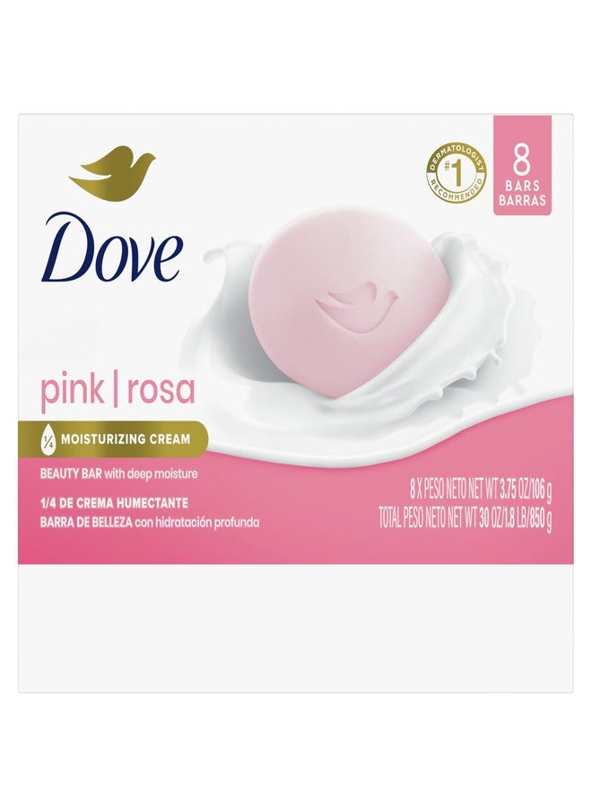Dove صابون دوف بيوتي بار الوردي، 8 قطع لبشرة ناعمة وسلسة، ينظف ويرطب 3.75 أونصة - Image 2