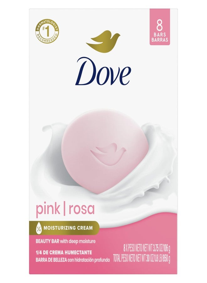 Dove صابون دوف بيوتي بار الوردي، 8 قطع لبشرة ناعمة وسلسة، ينظف ويرطب 3.75 أونصة - Image 1
