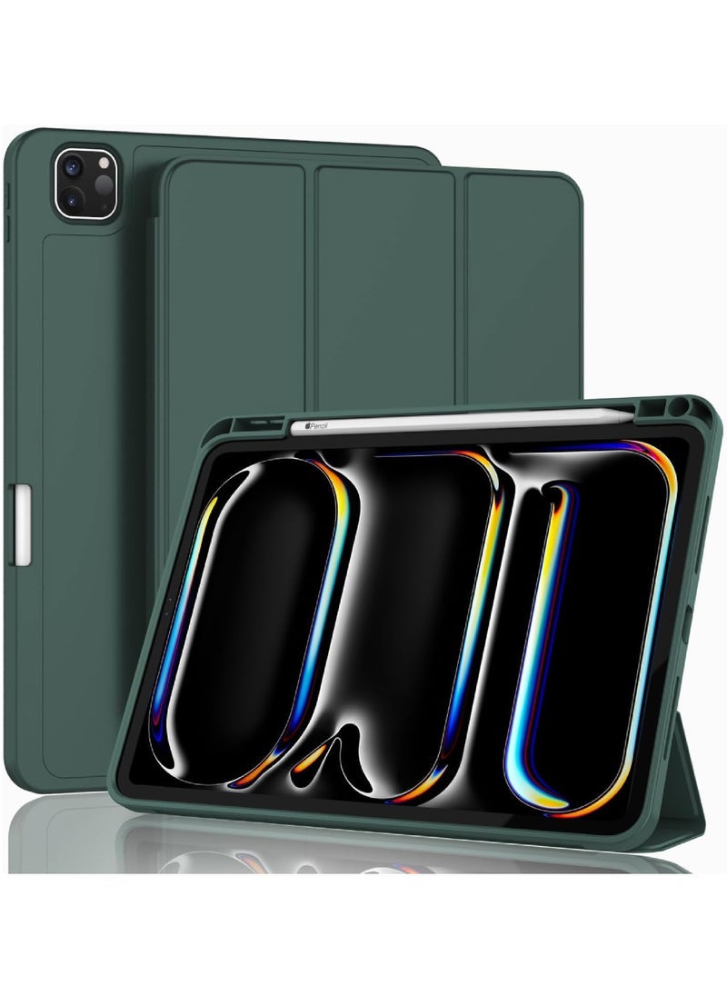 Captaintech Case for iPad Pro 13 Inch Case with Pencil Holder 2024 (M4/7th Gen), 2024 iPad Pro M4 13 Inch Case 【Support Pencil Pro and Pencil (USB-C)】 Support Touch ID and Auto Wake/Sleep