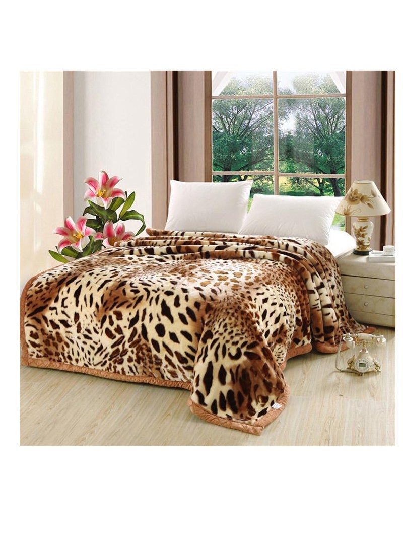 بيج الشتاء سميكة راشيل بطانية طبقة مزدوجة بطانية الزفاف بطانية التخييم في الهواء الطلق مقاس سوبر كينج  السفر البوليستر طبقة مزدوجة الصلبة المنك بطانية 200*230 سنتيمتر -متعدة الالوان - Image 1