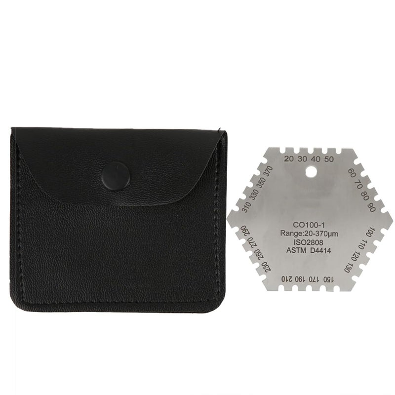 مقياس سمك فيلم الطلاء الرطب من الفولاذ المقاوم للصدأ 20-370 ميكرومتر أداة قياس طلاء الدهان - Image 1