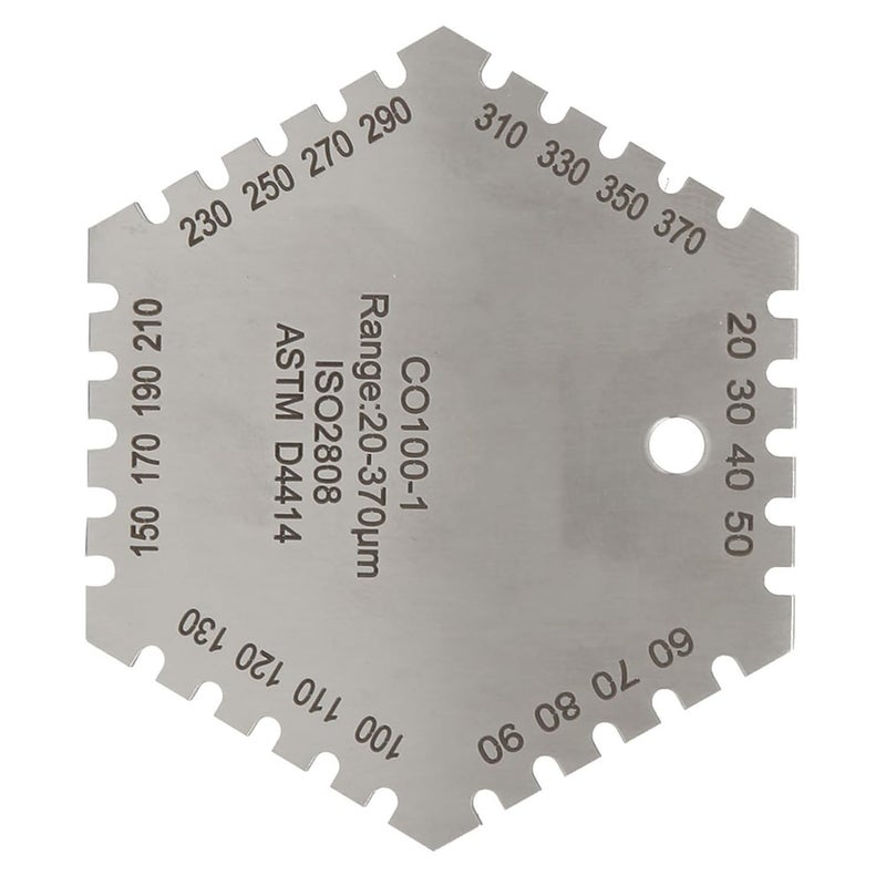 مقياس سمك فيلم الطلاء الرطب من الفولاذ المقاوم للصدأ 20-370 ميكرومتر أداة قياس طلاء الدهان - Image 5