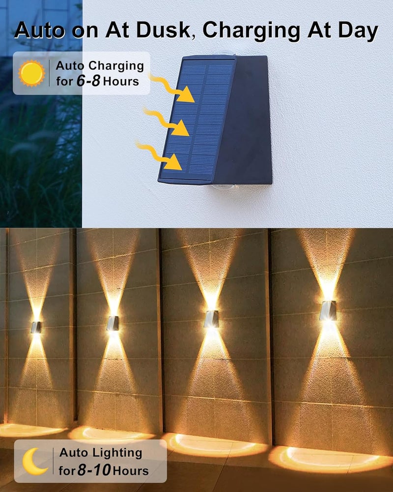 LUHLEE Solar Wall Lights (Warm White, 2-Pack (1200 mAh)) - Image 3