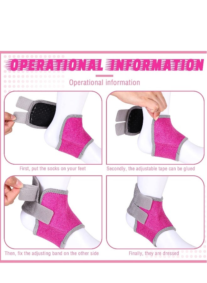 Generic - 2 Pairs Kids Ankle Brace Set Foot Support Stabilizer Wraps Protector Guard Knitted Ankle Sleeve Sock Support Ankle Support Compression Socks for Injury Prevention, Pink - Image 1