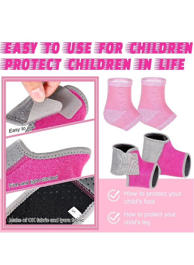 Generic - 2 Pairs Kids Ankle Brace Set Foot Support Stabilizer Wraps Protector Guard Knitted Ankle Sleeve Sock Support Ankle Support Compression Socks for Injury Prevention, Pink - Image 1