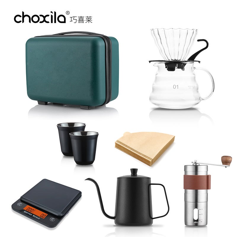 Hand Coffee Pot Suit Portable Outdoor Coffee Pot Gift Box Hand Coffee Pot Suit Gift Box Hand Coffee Suit - Image 2