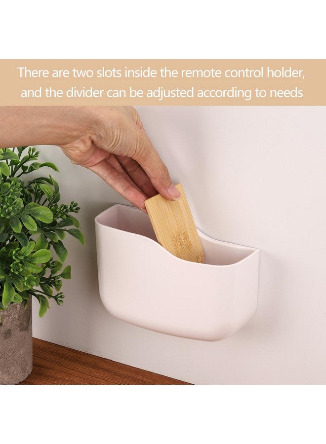 تيك بيوتي حامل جهاز تحكم عن بعد لاصق من Tecbeauty، مكون من قطعتين، مثبت على الحائط، منظم جهاز تحكم عن بعد عالمي للتلفزيون، صندوق تخزين، صينية، فتحة سفلية مجوفة، شحن سهل للهاتف، طاولة جانبية للمكتب المنزلي - Image 4