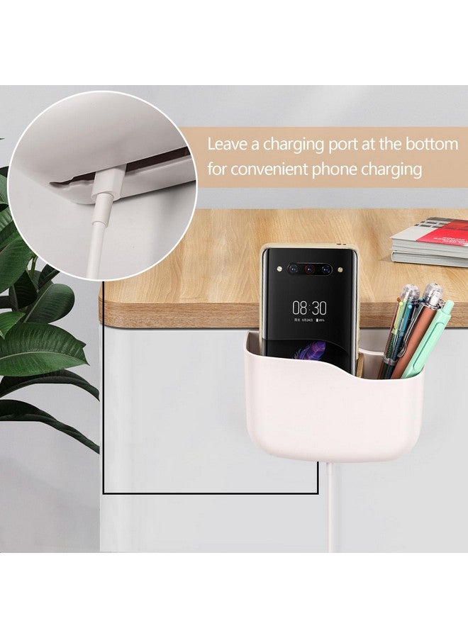 تيك بيوتي حامل جهاز تحكم عن بعد لاصق من Tecbeauty، مكون من قطعتين، مثبت على الحائط، منظم جهاز تحكم عن بعد عالمي للتلفزيون، صندوق تخزين، صينية، فتحة سفلية مجوفة، شحن سهل للهاتف، طاولة جانبية للمكتب المنزلي - Image 3