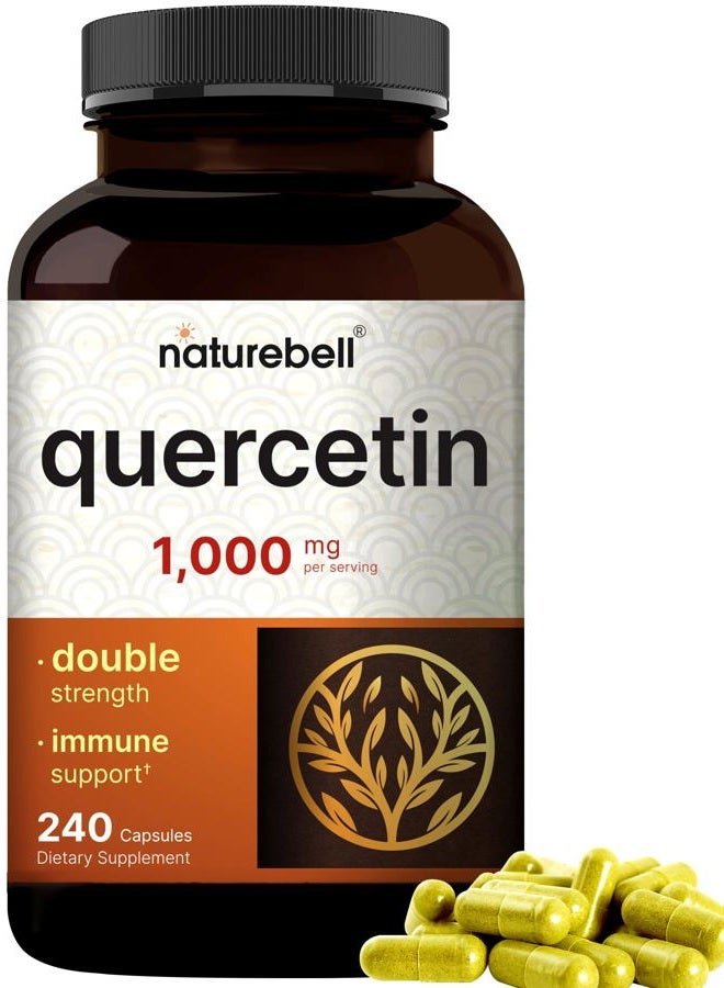 NatureBell Quercetin 1000mg Per Serving, 240 Capsules, Super Immune Vitamins and Quercetin Vitamins, Powerfully Supports Cardiovascular Health, Immune System and Bioflavonoids for Cellular Function - Image 1