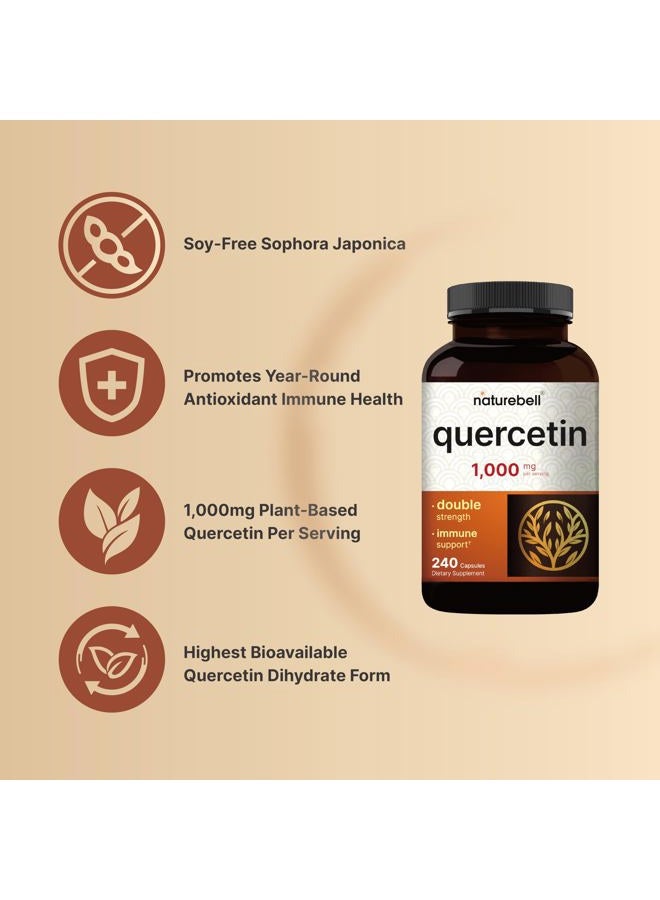 NatureBell Quercetin 1000mg Per Serving, 240 Capsules, Super Immune Vitamins and Quercetin Vitamins, Powerfully Supports Cardiovascular Health, Immune System and Bioflavonoids for Cellular Function - Image 3