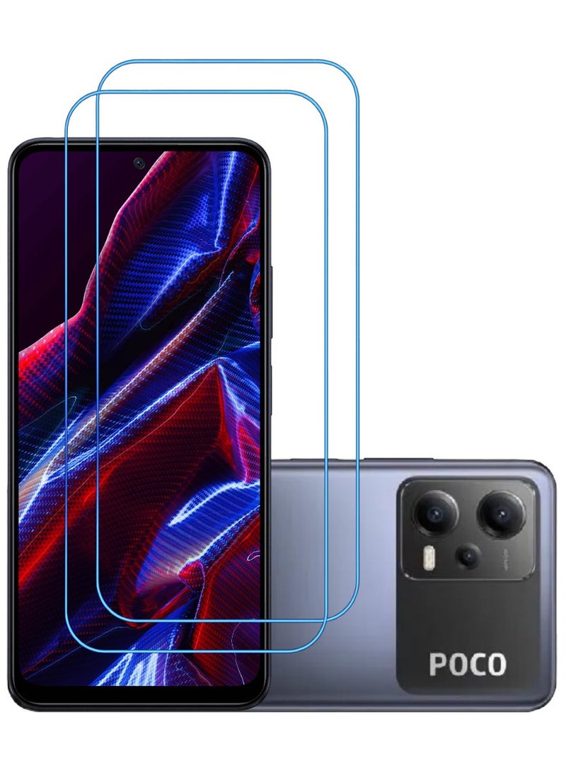 ACLIX 2 Pieces Antistatic ESD Dustproof Premium Quality High Definition Clear Tempered Glass Screen Protector Designed For Xiaomi Poco X5 - Image 1