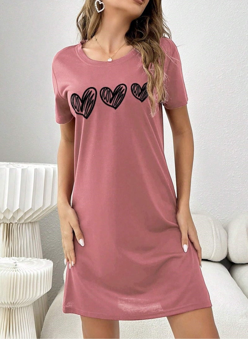 Mesery Mesery Sleepshirt Cotton Short Sleeves Printed  - Image 1