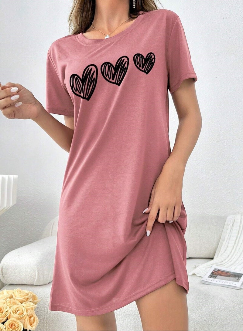 Mesery Mesery Sleepshirt Cotton Short Sleeves Printed  - Image 2